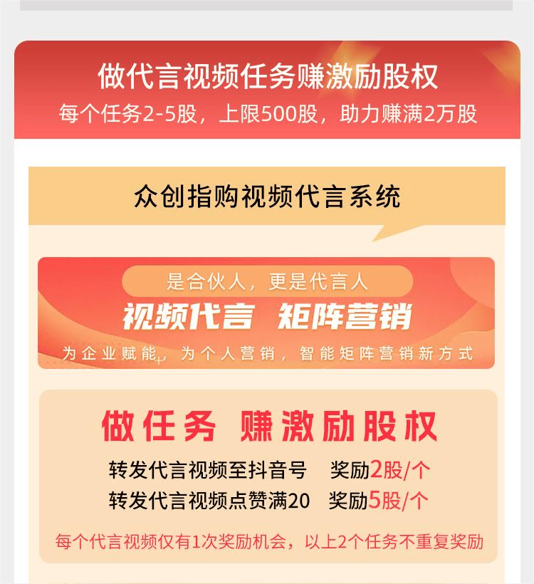 在抖音分享点赞有价值——众创指购做视频代言赚激励股权教你玩赚社交圈！