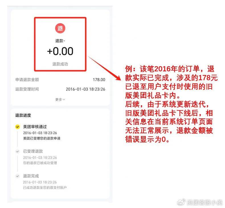 美团客服回应“退款未到账”：已修复退款信息滞后问题，将帮助用户追溯每一笔担心的订单