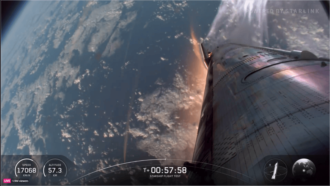 这次没有空中爆炸！1个小时飞越半个地球，马斯克星舰终于成功了，现场欢呼声、鼓掌声响成一片